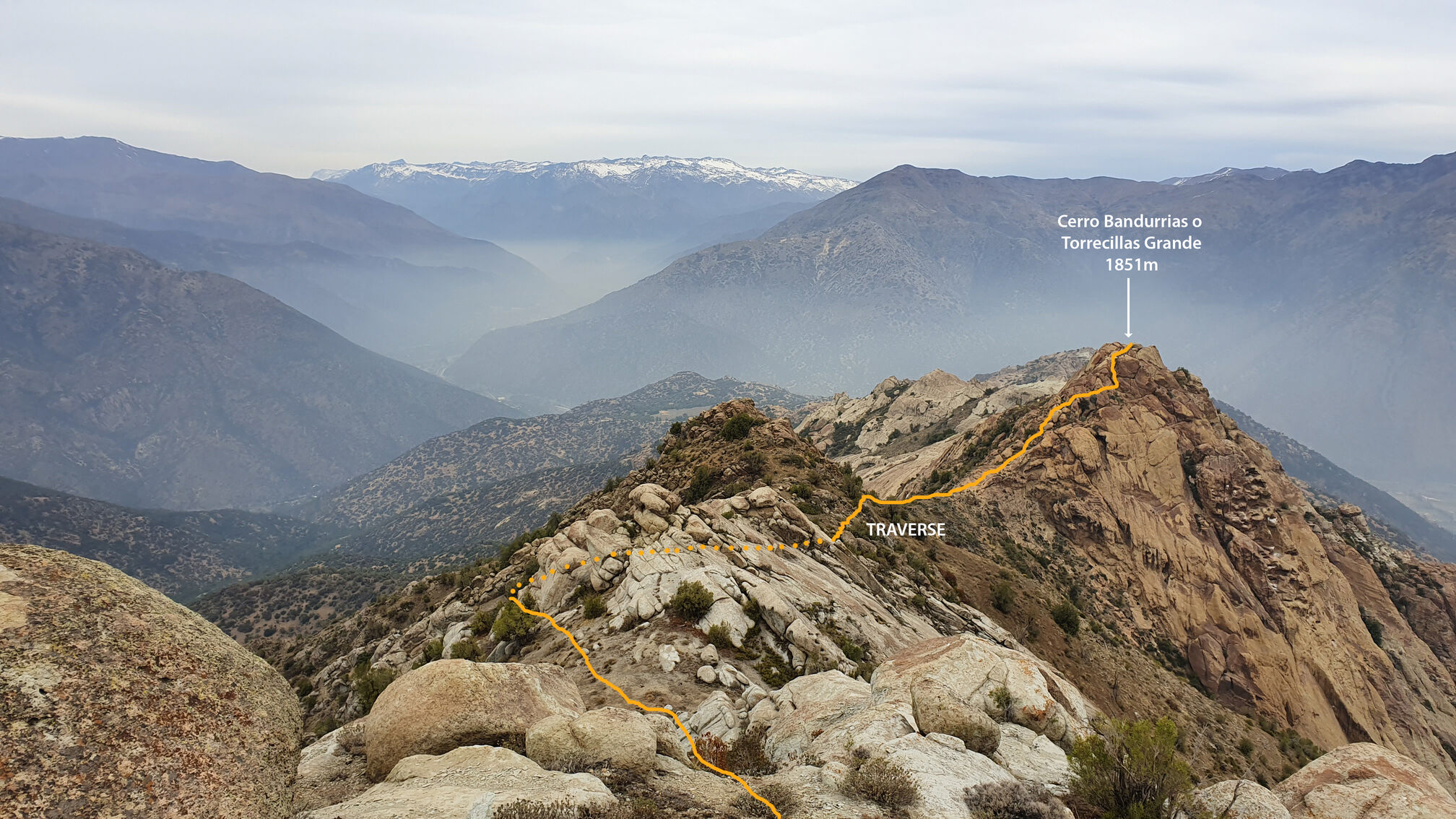 El Manzano, Cajón del Maipo Lomas del Olivillo por Filo de las