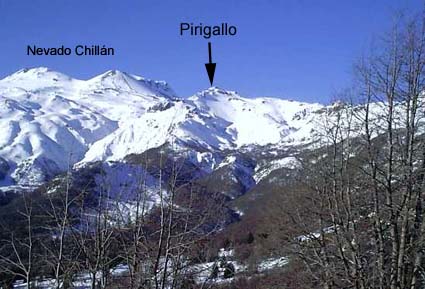 Cerro Pirigallo y Volcán Chillán Nuevo y Viejo Cerro Pirigallo y Volcán Chillán Nuevo y Viejo