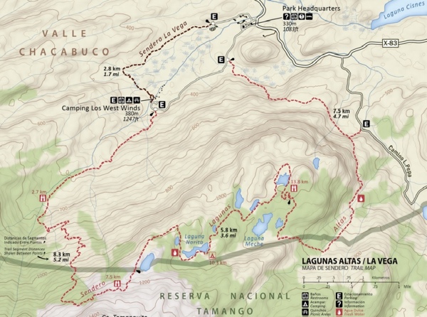 Mapa Circuito Lagunas Altas