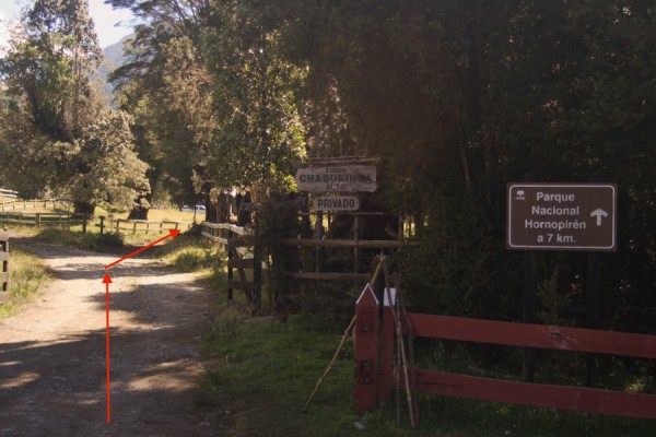 Entrada al sendero