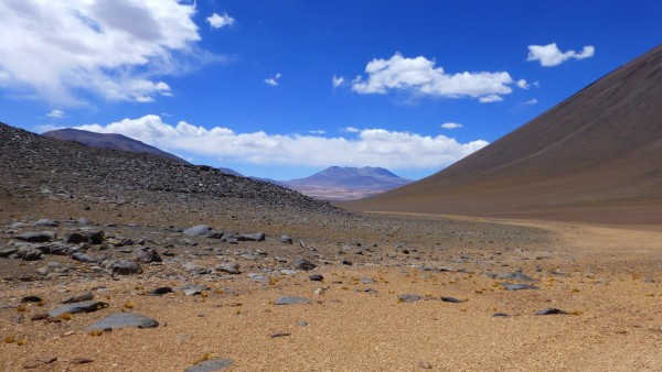 Llano de Aguas Bravas con cerro Colorados de fondo