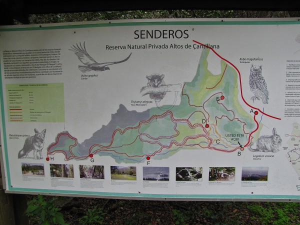 Mapa de los senderos