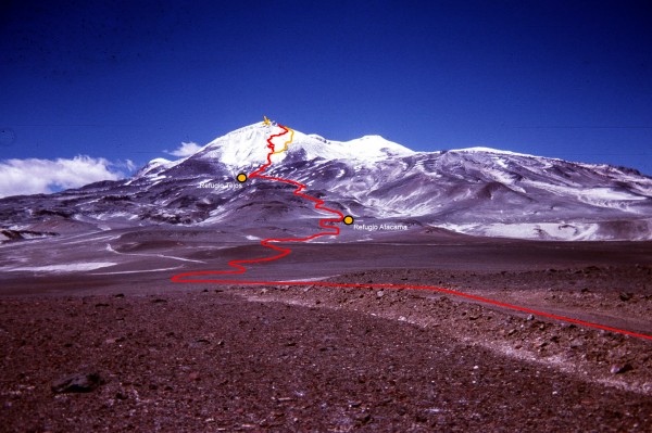Ruta normal al Ojos del Salado Ruta normal al Ojos del Salado