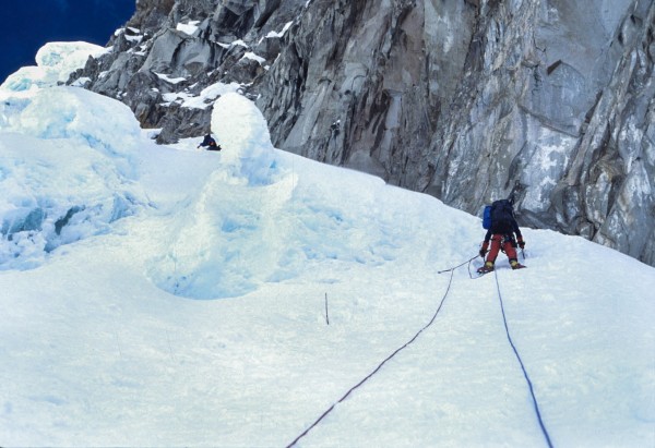 Acceso al collado Quitaraju-Alpamayo