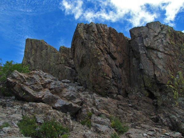 Punta rocosa de la cumbre