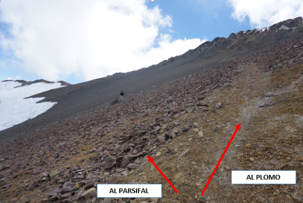 Bifurcación al Cerro Parsifal