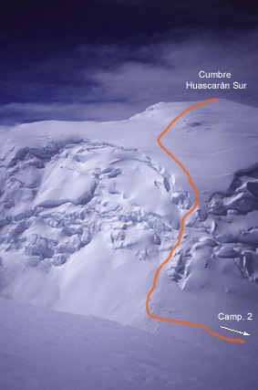 Ruta de cumbre del Huascarán Sur