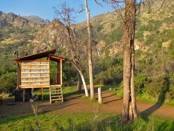 Baños ecológicos antes del salto