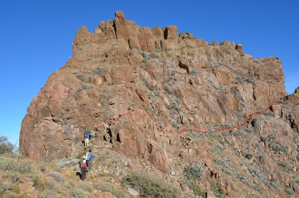 Antes de la zona de escalada