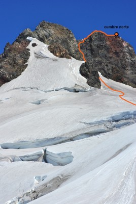 Detalle de ruta a cumbre norte