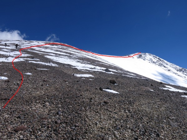 Hombro este del volcán