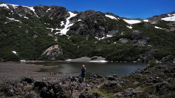 Llegando a la laguna Verde