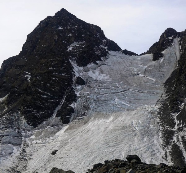 Vista grietas glaciar