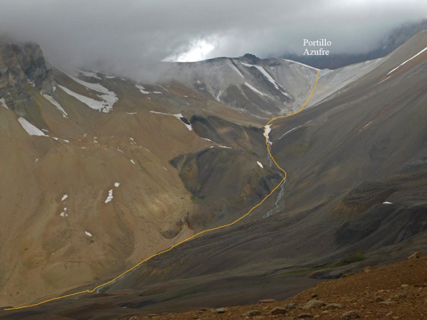 Ruta hacia el Portillo Azufre