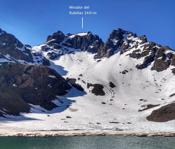 Cara sur Mirador del Rubillas desde la laguna Cara sur Mirador del Rubillas desde la laguna