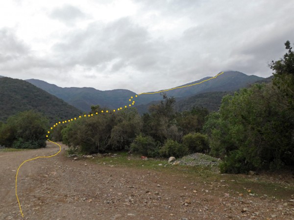 Vista de la ruta desde el camino minero