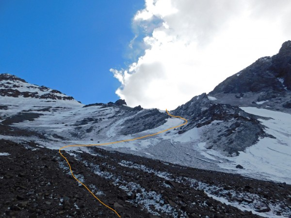 Canaleta de subida al paso