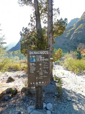 Entrada al Parque Cordillera los Quemados