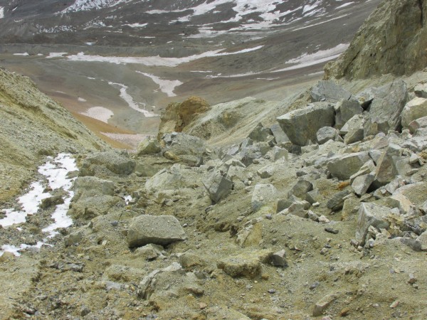 Rocas en la canaleta