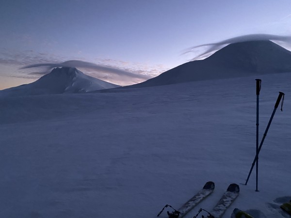 Montándose en el glaciar