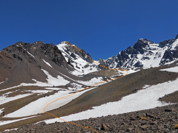 Vista de la ruta desde las cercanías del campamento Vista de la ruta desde las cercanías del campamento