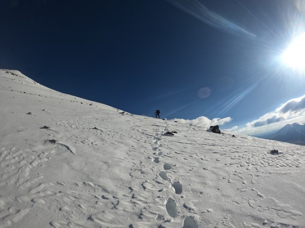 Subiendo desde el portezuelo.