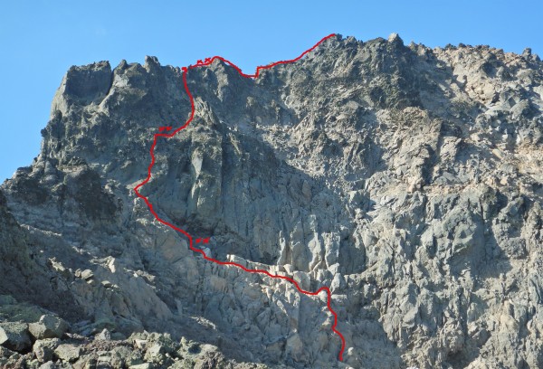 Topo ruta escalada Cara sur. Topo ruta escalada Cara sur.