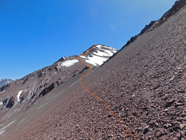 Final de la travesía bajo la Punta Chuncho