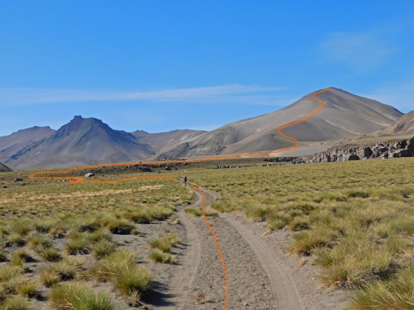 Vista de la ruta desde la planicie