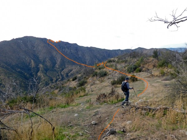 Vista hacia la cumbre