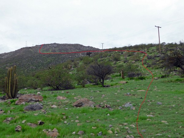 Ruta junto a línea eléctrica