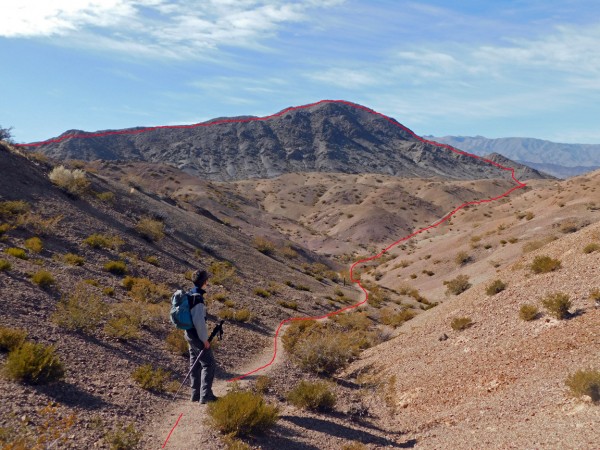 Vista hacia la cumbre