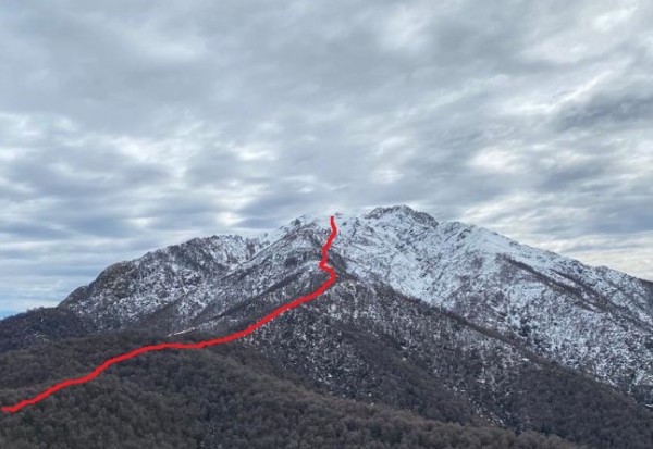 Vista de la ruta al Chueco desde el Paveza