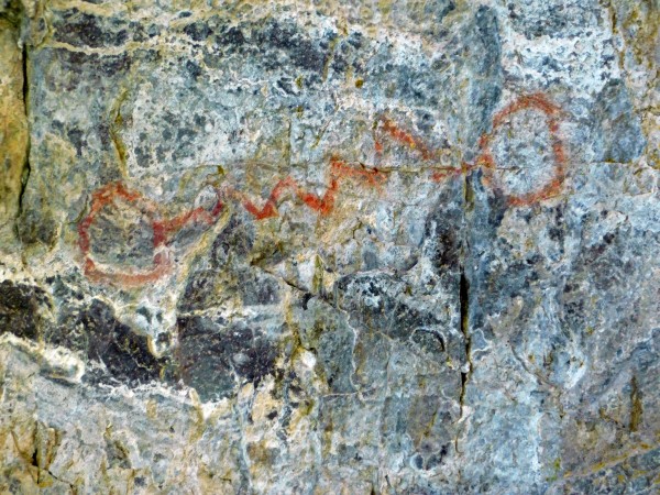 Detalle de las pinturas rupestres