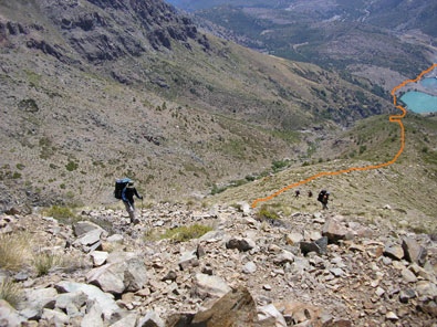 Llegando al Filo Rocoso.