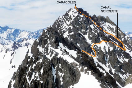 Foto parcial de la ruta por la vertiente noroeste