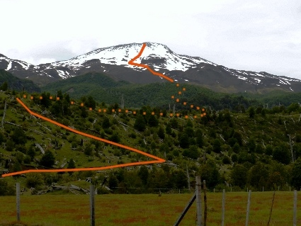 Quetrupillán desde Fundo Porvenir Quetrupillán desde Fundo Porvenir