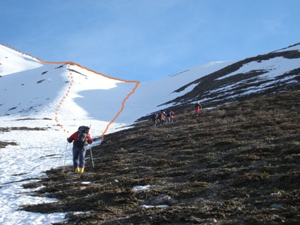 Inicio de la ascensión