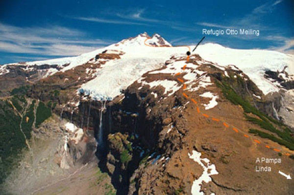 Tronador y glaciar Castaño Overa