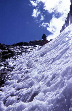 Paso de hielo en el Morado